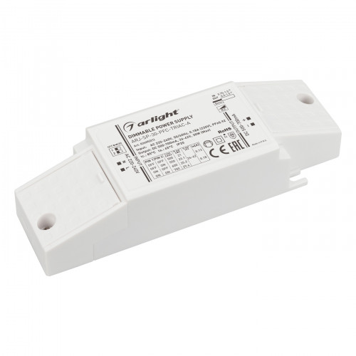 Блок питания ARJ-SP-30-PFC-TRIAC-INS (30W, 26-42V, 0.5-0.7A) (Arlight, IP20 Пластик, 5 лет); 026052(1)