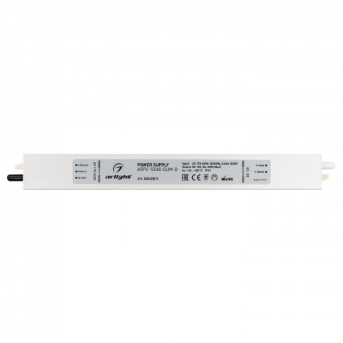 Блок питания ARPV-12060-SLIM-D (12V, 5A, 60W) (Arlight, IP67 Металл, 3 года), 022458(1)