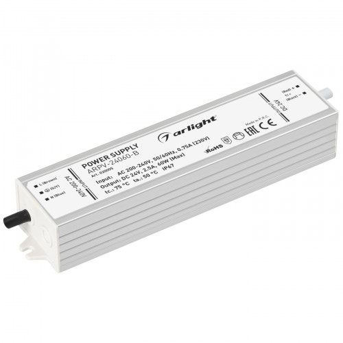 Блок питания ARPV-24060-B (24V, 2.5A, 60W) (Arlight, IP67 Металл, 3 года)