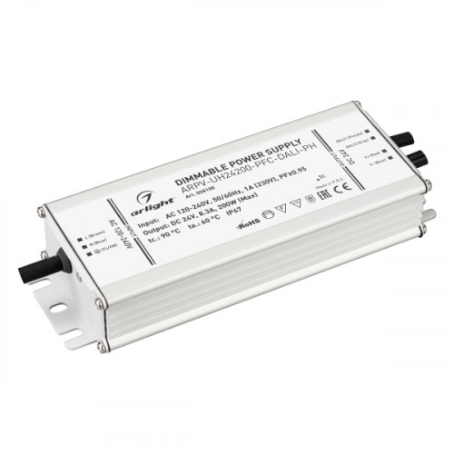 Блок питания ARPV-UH24200-PFC-DALI-PH (24V, 8.3A, 200W) (Arlight, IP67 Металл, 7 лет)