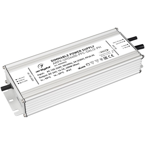 Блок питания ARPV-UH24400-PFC-DALI2-PH (24V, 16.7A, 400W) (Arlight, IP67 Металл, 7 лет)