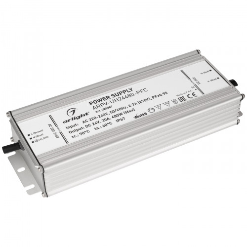 Блок питания ARPV-UH24480-PFC (24V, 20A, 480W) (Arlight, IP67 Металл, 7 лет)