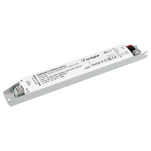 Блок питания ARV-SP-24060-LINEAR-PFC-DALI2-PD (24V, 2.5A, 60W) (Arlight, IP20 Металл, 5 лет); 025595(2)