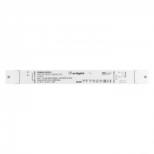 Блок питания ARV-SP-48250-LINEAR-PFC (48V, 5.21A, 250W) (Arlight, IP20 Пластик, 5 лет)