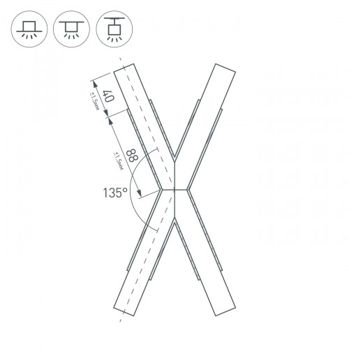 Крестовина PLS-LOCK-H25-Х135 (с экраном MAT-L) (Arlight, Металл)