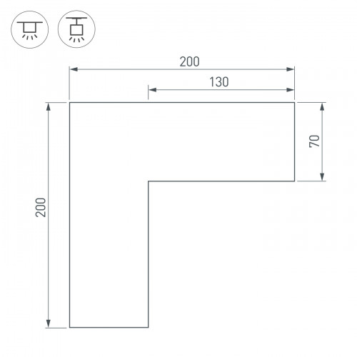 Угол SL-LINE-6070 внутренний (Arlight, Металл)