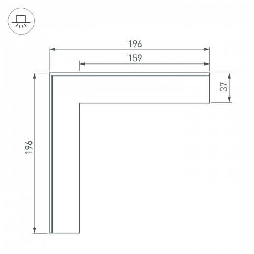 Угол SL-LINIA32-FANTOM внешний (Arlight, Металл)
