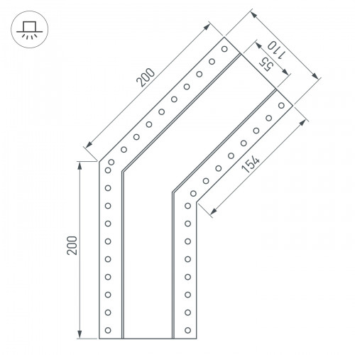 Угол SL-LINIA55-FANTOM-135 (Arlight, Металл)