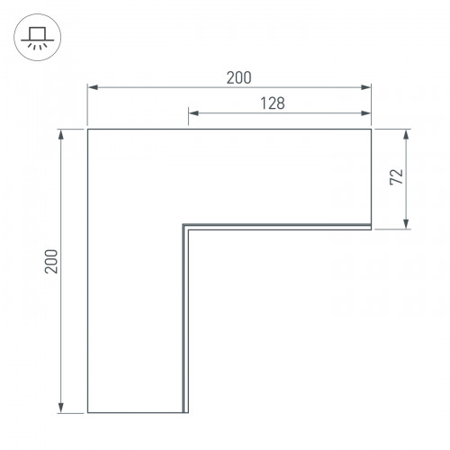 Угол SL-LINIA55-FANTOM внутренний (Arlight, Металл)
