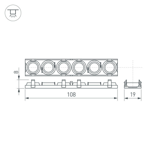 Экран линзованный SL-LINE-W20-30deg-540 (Arlight, Пластик)