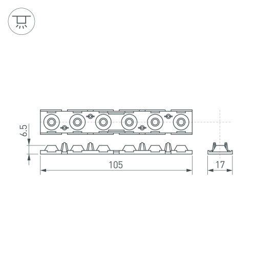 Экран линзованный SL-LINE-W20-55deg-540 (Arlight, Пластик)