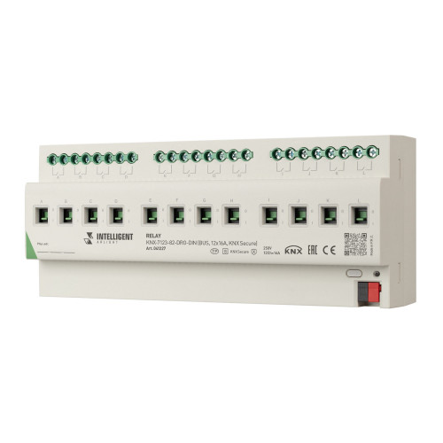 Релейный модуль KNX-7123-82-DRO-DIN (BUS, 12x16A, KNX Secure) (IARL, IP20 Пластик, 2 года) 041227