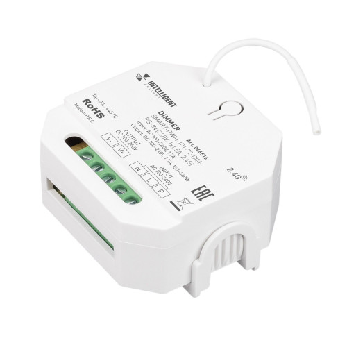 Диммер SMART-PWM-101-72-DIM-PS-IN (230V, 1x1.5A, 2.4G) (IARL, IP20 Пластик, 5 лет) 046516