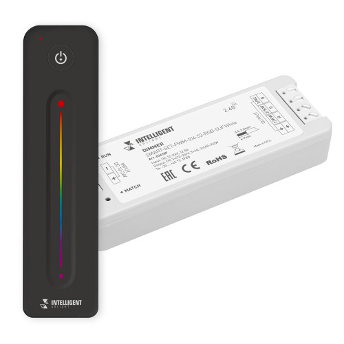 INTELLIGENT ARLIGHT Диммер SMART-SET-PWM-104-52-RGB-SUF White (12-24V, 3x4A, ПДУ LINE, 2.4G) (IARL, IP20 Пластик, 5 лет)