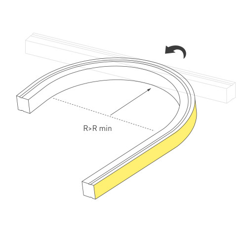 Грейзер THOR-TOP-B70-10x10mm 24V Warm3000 (15 W/m, IP67, 5m, wire x2) (Arlight, Вывод кабеля вниз)