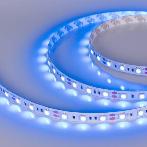 Светодиодная лента RT 2-5000 12V Blue 2x (5060, 300 LED, LUX) (Arlight, 14.4 Вт/м, IP20)