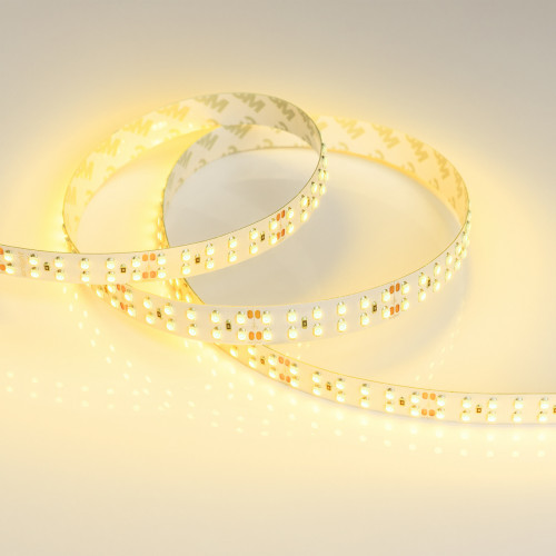 Светодиодная лента RT 2-5000 24V Yellow 2x2 (3528, 1200 LED, LUX) (Arlight, 19.2 Вт/м, IP20)