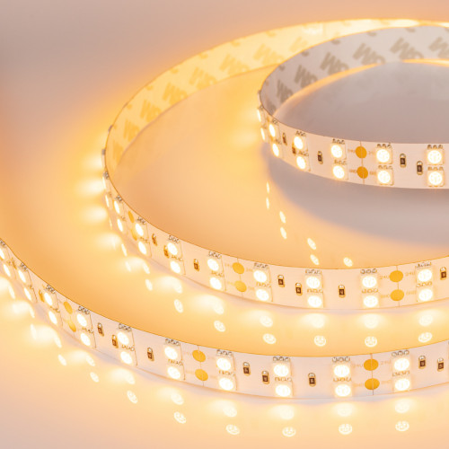 Светодиодная лента RT 2-5000 24V Yellow 2x2 (5060, 600 LED, LUX) (Arlight, 28.8 Вт/м, IP20)