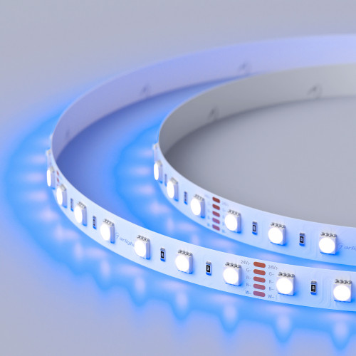 Светодиодная лента RT-B60-12mm 24V RGBW-Day-4-in-1 (19.2 W/m, IP20, 5060, 5m) (Arlight, Открытый), 019151(2)