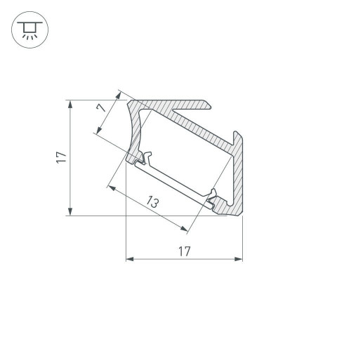 Профиль ALM-V60-2020 ANOD Black (Arlight, Алюминий)