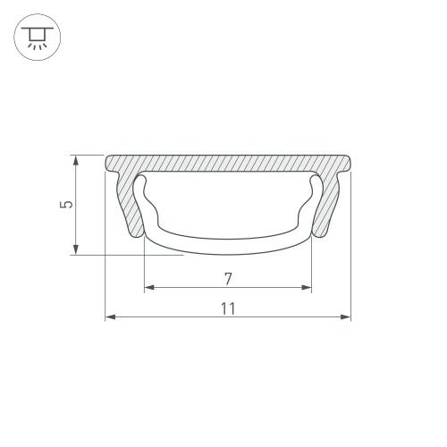 Профиль ARH-BENT-W11-2000 ANOD BLACK (Arlight, Алюминий)