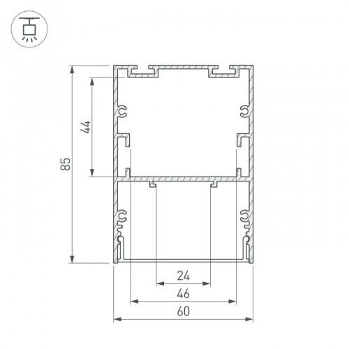 Профиль ARH-LINE-6085-2000 BLACK