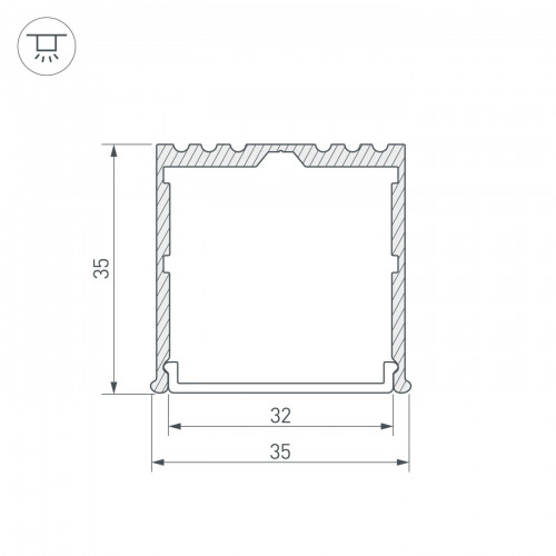 Профиль ARH-POWER-W35-3000 ANOD (Arlight, Алюминий)