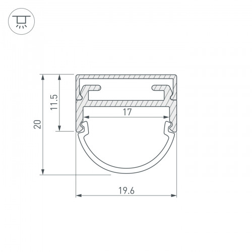 Профиль ARH-WIDE-B-H20-2000 ANOD (Arlight, Алюминий)