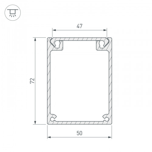 Профиль BOX72-2000 ANOD (Arlight, Алюминий)