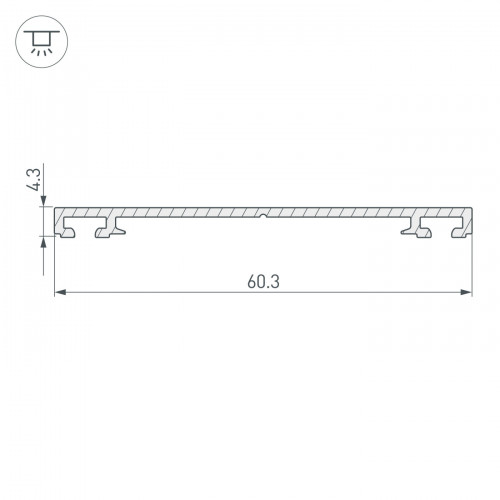 Профиль-держатель PHS-3X-BASE-H4.3-2000 ANOD (Arlight, Алюминий)