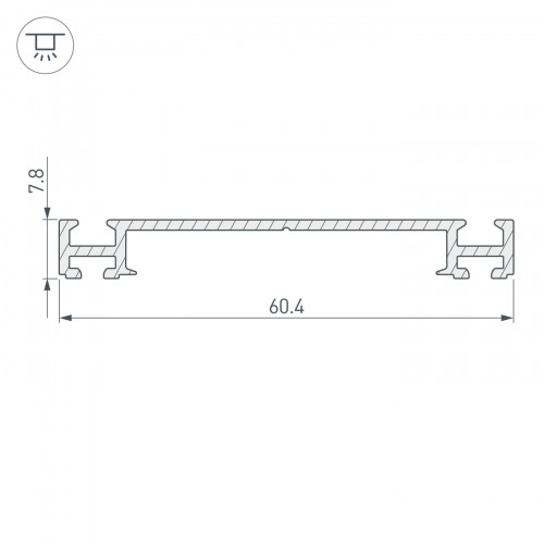 Профиль-держатель PHS-3X-BASE-H7.8-2000 ANOD (Arlight, Алюминий)