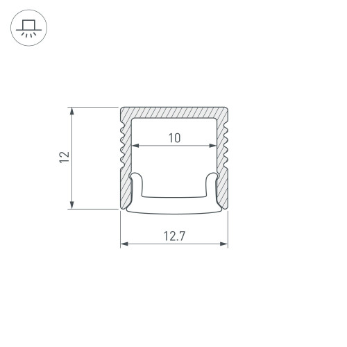 Профиль FANTOM-BENT-W12-SIDE-2000 ANOD (Arlight, Алюминий) 040326(1)