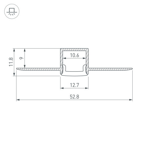 Профиль FANTOM-BENT-W12-TOP-2000 ANOD (Arlight, Алюминий)