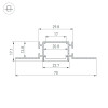 Профиль FANTOM-BENT-W23-SIDE-2000 ANOD (Arlight, Алюминий)