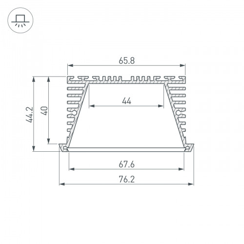 Профиль KLUS-POWER-RW70F-2000 ANOD (Arlight, Алюминий)