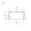 Профиль KLUS-POWER-W50-FS-2000 ANOD