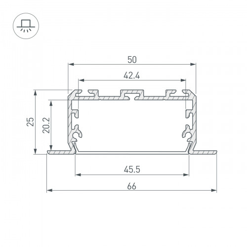 Профиль KLUS-POWER-W50-FS-2000 ANOD