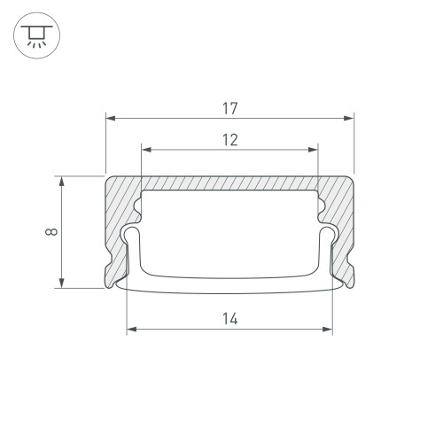 Профиль LINE-1708-2000 ANOD BLACK (Arlight, Алюминий)