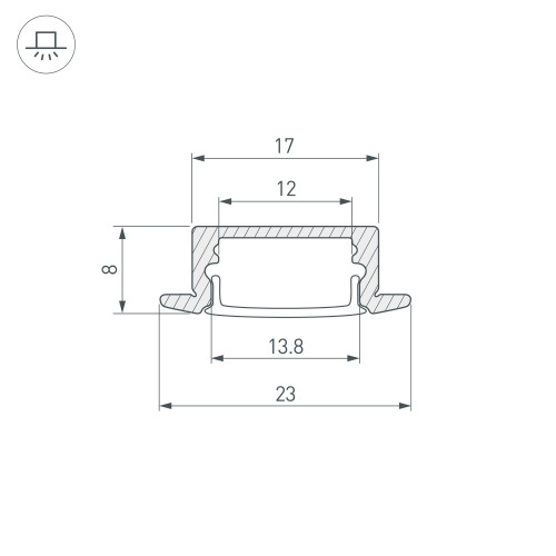 Профиль LINE-2308-F-2000 WHITE (Arlight, Алюминий)