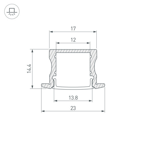 Профиль LINE-2315-F-2000 ANOD BLACK (Arlight, Алюминий)