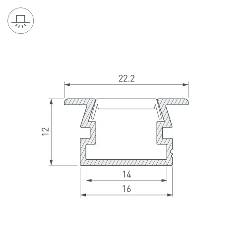 Профиль PDS-FS-2000 ANOD BLACK (Arlight, Алюминий)