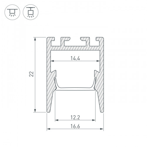 Профиль PDS-ZM-COMFY-2000 ANOD BLACK (Arlight, Алюминий)