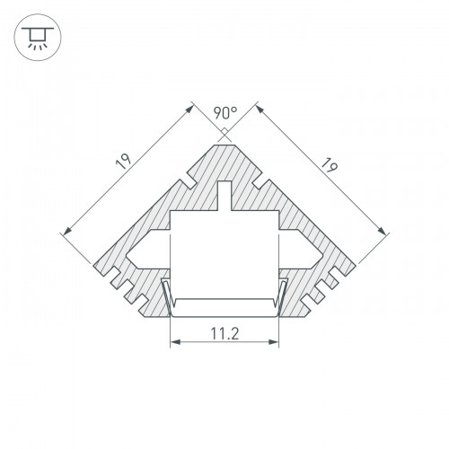 Профиль PDS45-T-2000 ANOD Black (Arlight, Алюминий)