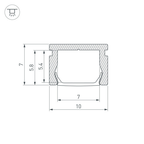 Профиль PIK-1007-2000 ANOD BLACK (Arlight, Алюминий)