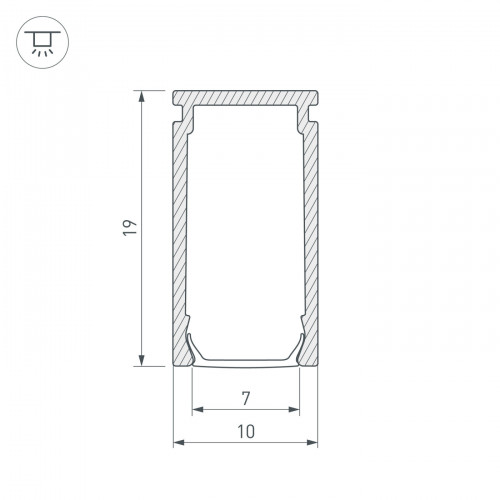 Профиль PIK-1019-2000 ANOD (Arlight, Алюминий)