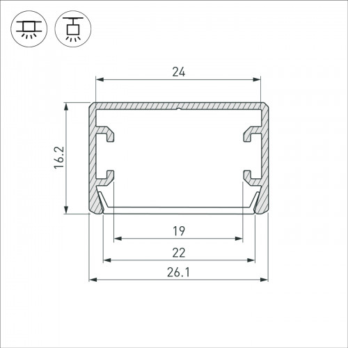 Профиль PLS-LOCK-H16-SMT-2000 ANOD BLACK (Arlight, Алюминий)