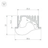 Профиль с экраном ALU-ASYMETRIC-2000 ANOD+FROST LENS