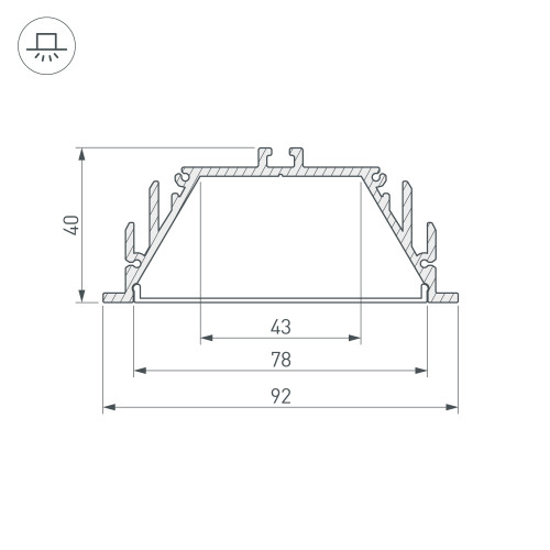 Профиль с экраном ALU-POWER-RW80F-2000 ANOD+FROST