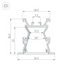 Профиль с экраном ALU-WIDE-FL-H35-2000 ANOD+FROST (Arlight, Алюминий)