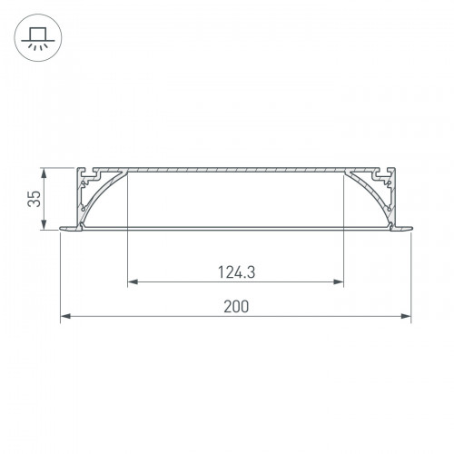 Профиль с экраном ARH-POWER-W200-F-2000 ANOD